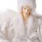 Glitzhome® 16" White Faux Fur Christmas Angel Tree Topper